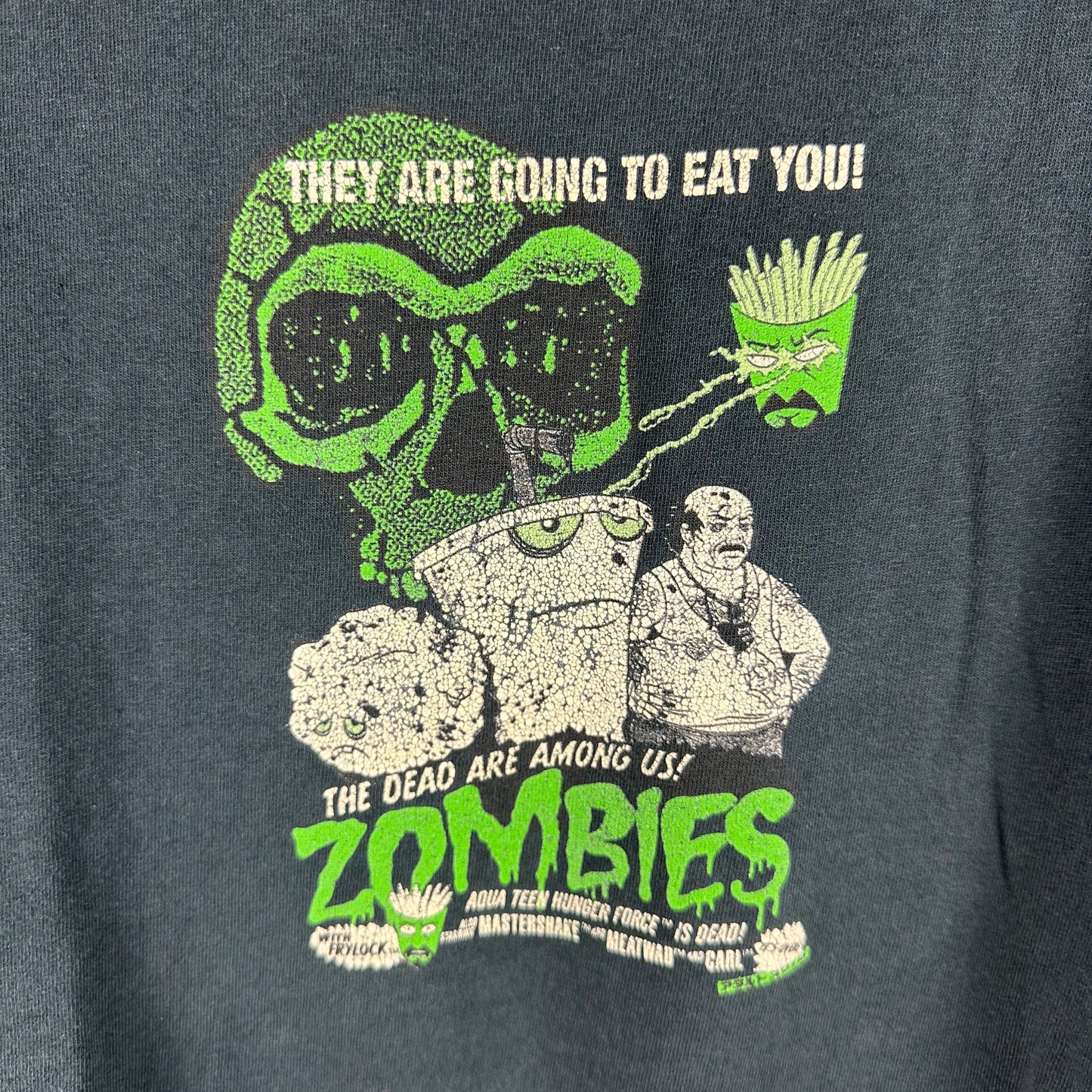 Vintage 2005 Aqua Teen Hunger Force Zombies Adult Swim Cartoon Network T-Shirt