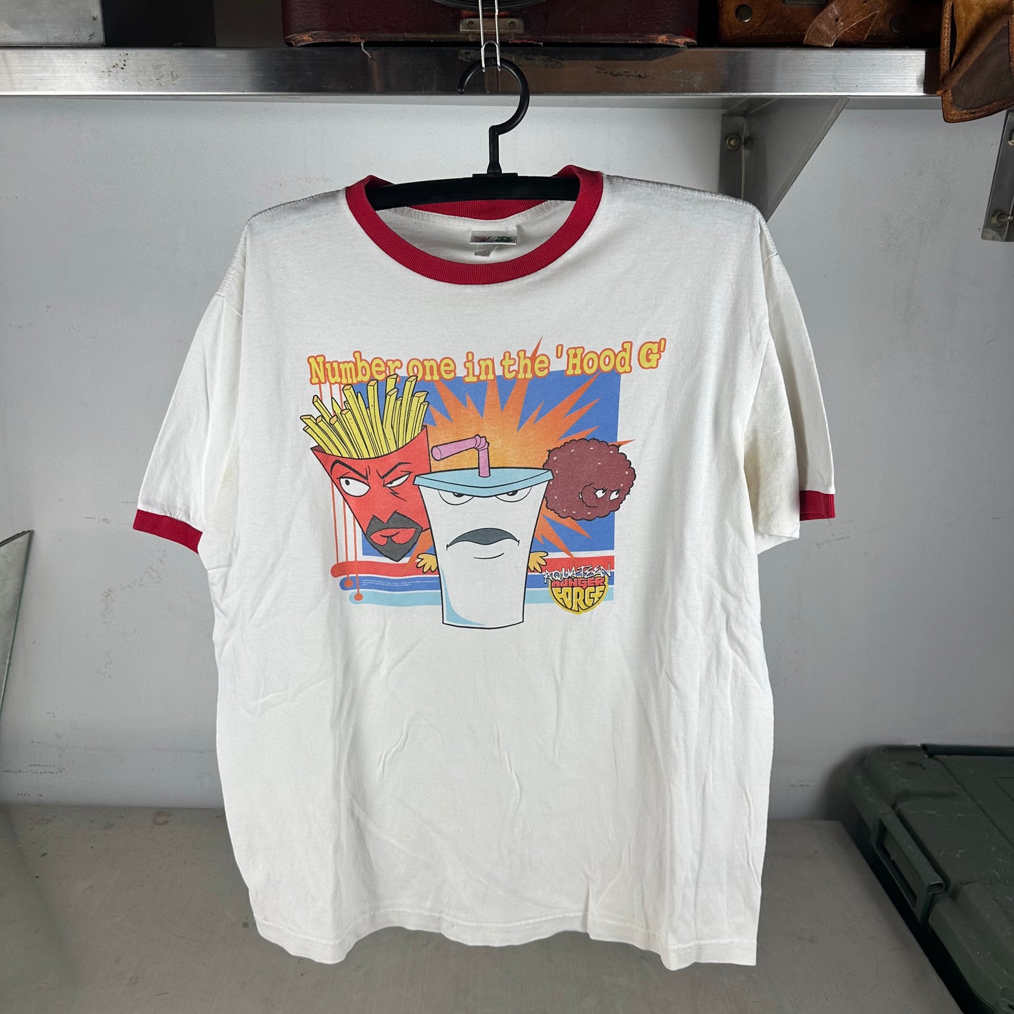 Vintage 2000s Aqua Teen Hunger Force Number One in the Hood G Ringer T-Shirt