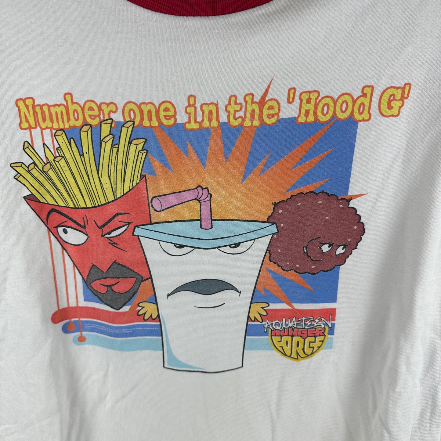 Vintage 2000s Aqua Teen Hunger Force Number One in the Hood G Ringer T-Shirt