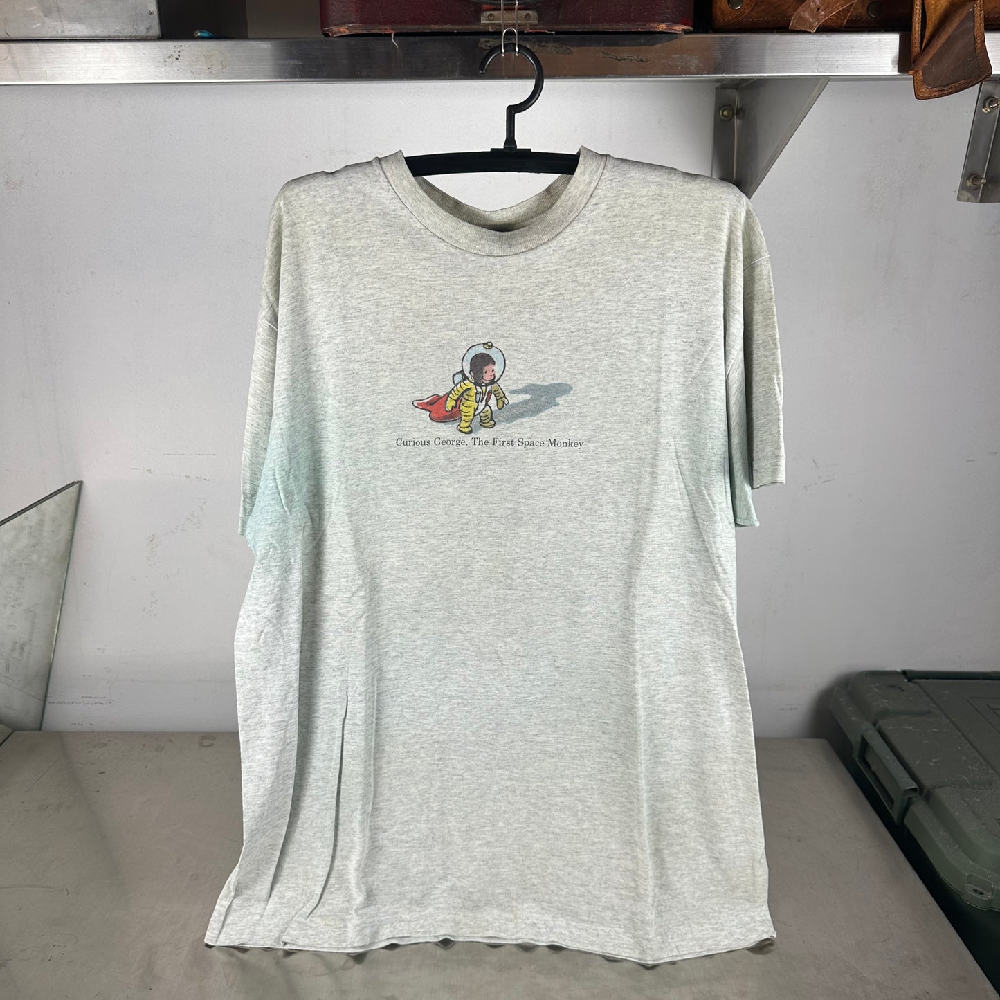 Vintage 1995 Curious George Monkey The First Space Monkey T-Shirt