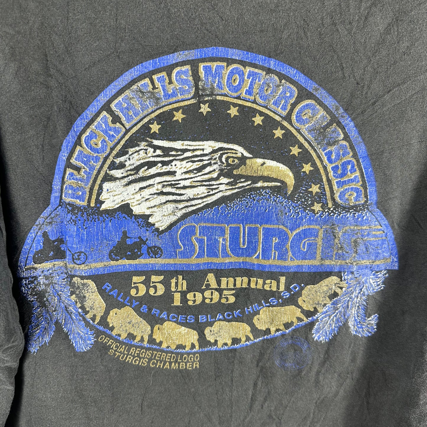 Vintage 1995 Sturgis Black Hills Motor Classic Eagle Single Stitch T-Shirt