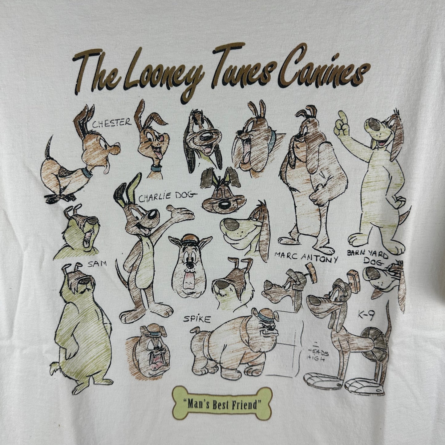 Vintage 90s The Looney Tunes Canines Dogs Cartoon Characters Single Stitch T-Shirt