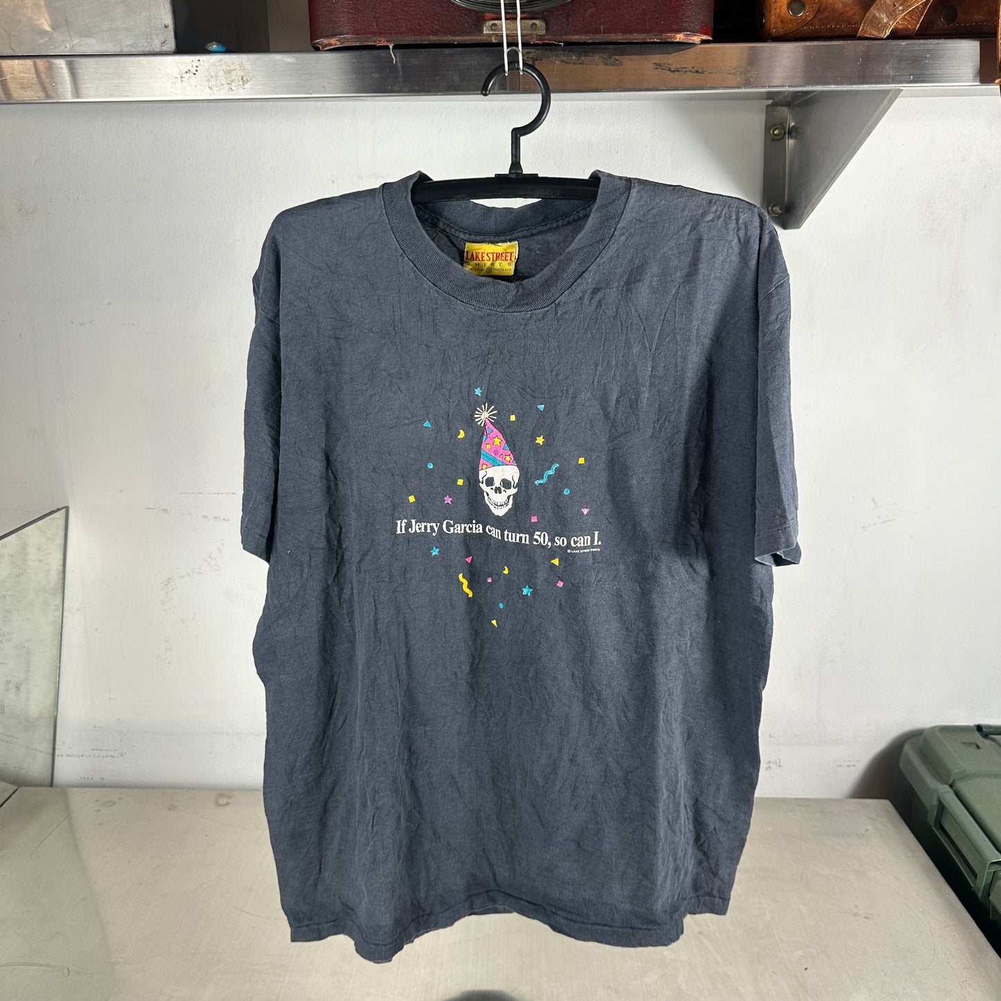 Vintage 90s If Jerry Garcia Can Turn 50, So Can I Grateful Dead Humor T-Shirt
