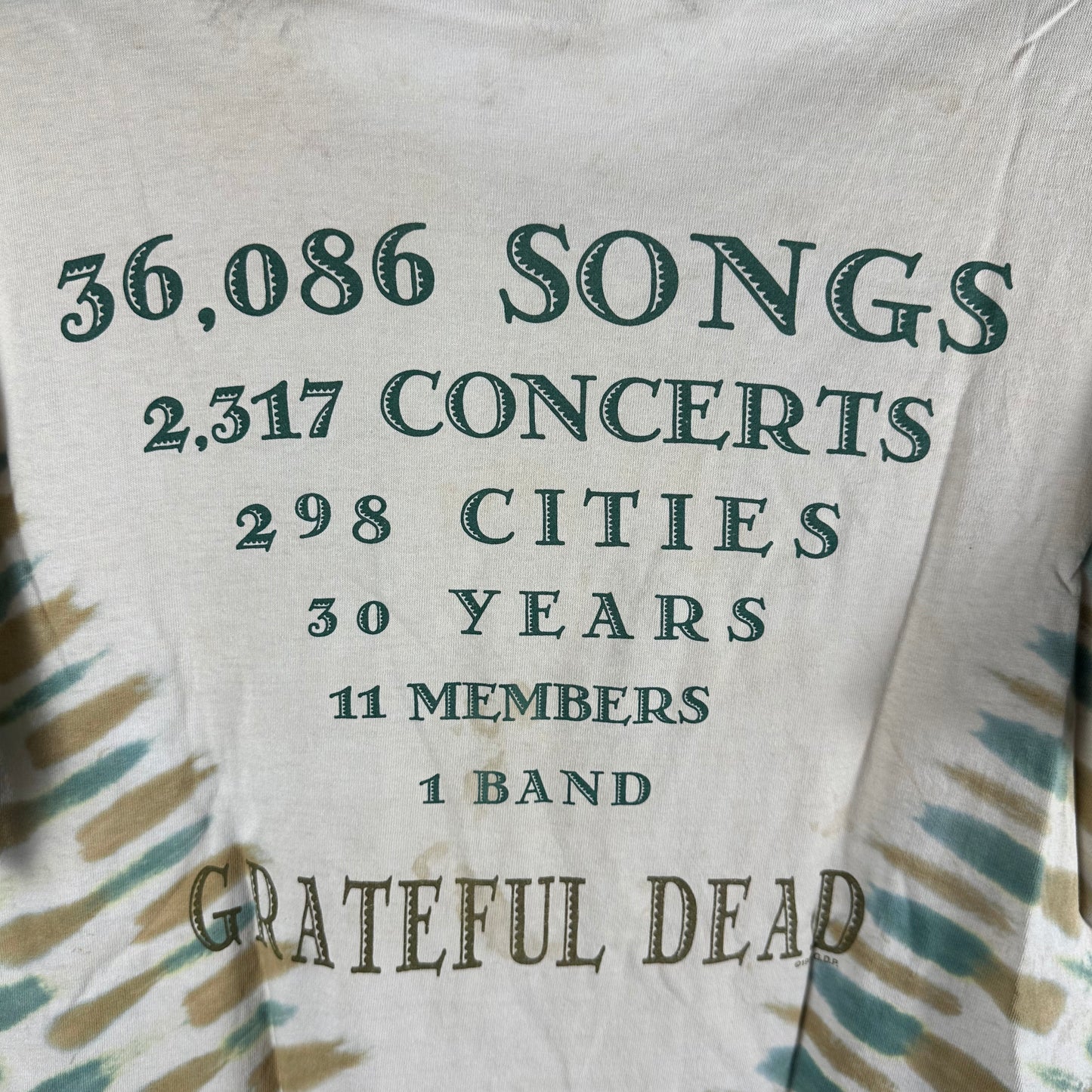 Vintage 1996 Grateful Dead Rock Band Tribute Tie-dye Graphic T-Shirt