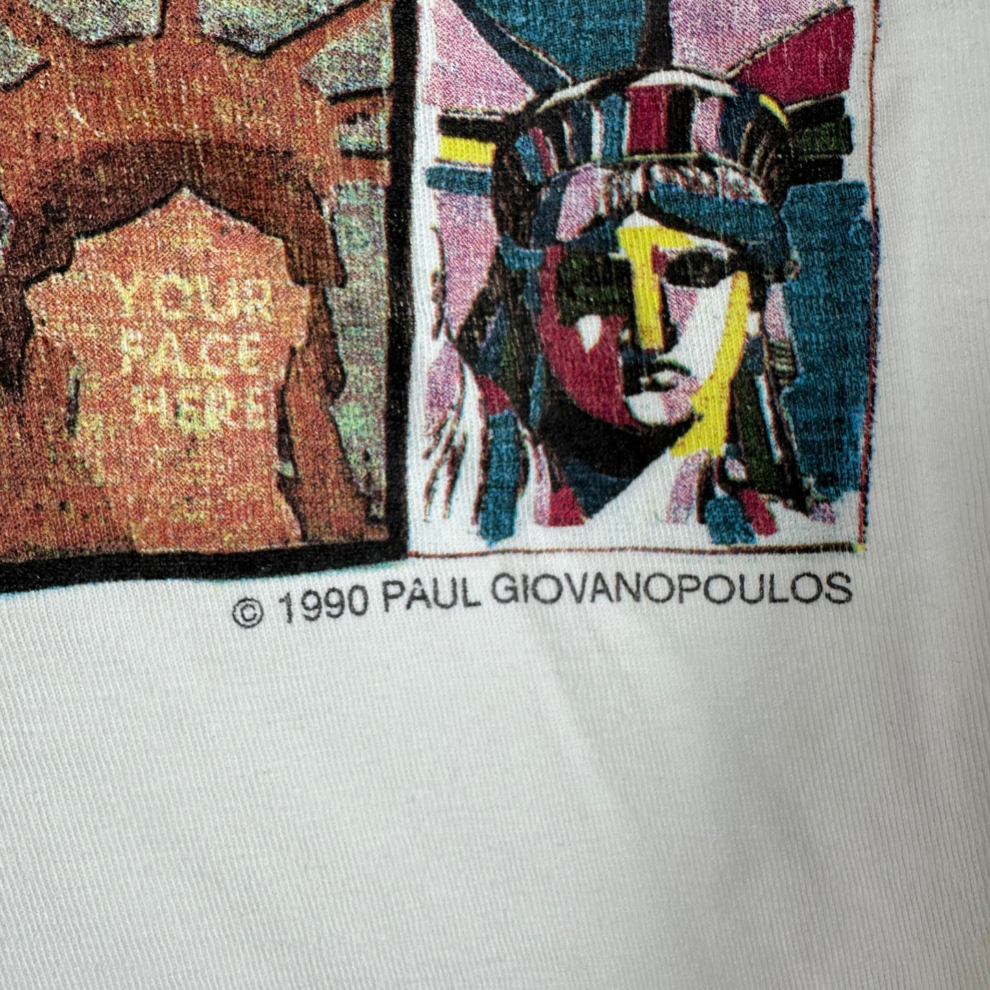 Vintage 1990 Paul Giovanopoulos Statue of Liberty Pop Art Single Stitch T-Shirt
