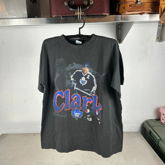 Vintage 90s Wendel Clark Toronto Maple Leafs NHL Salem Sportswear T-shirt