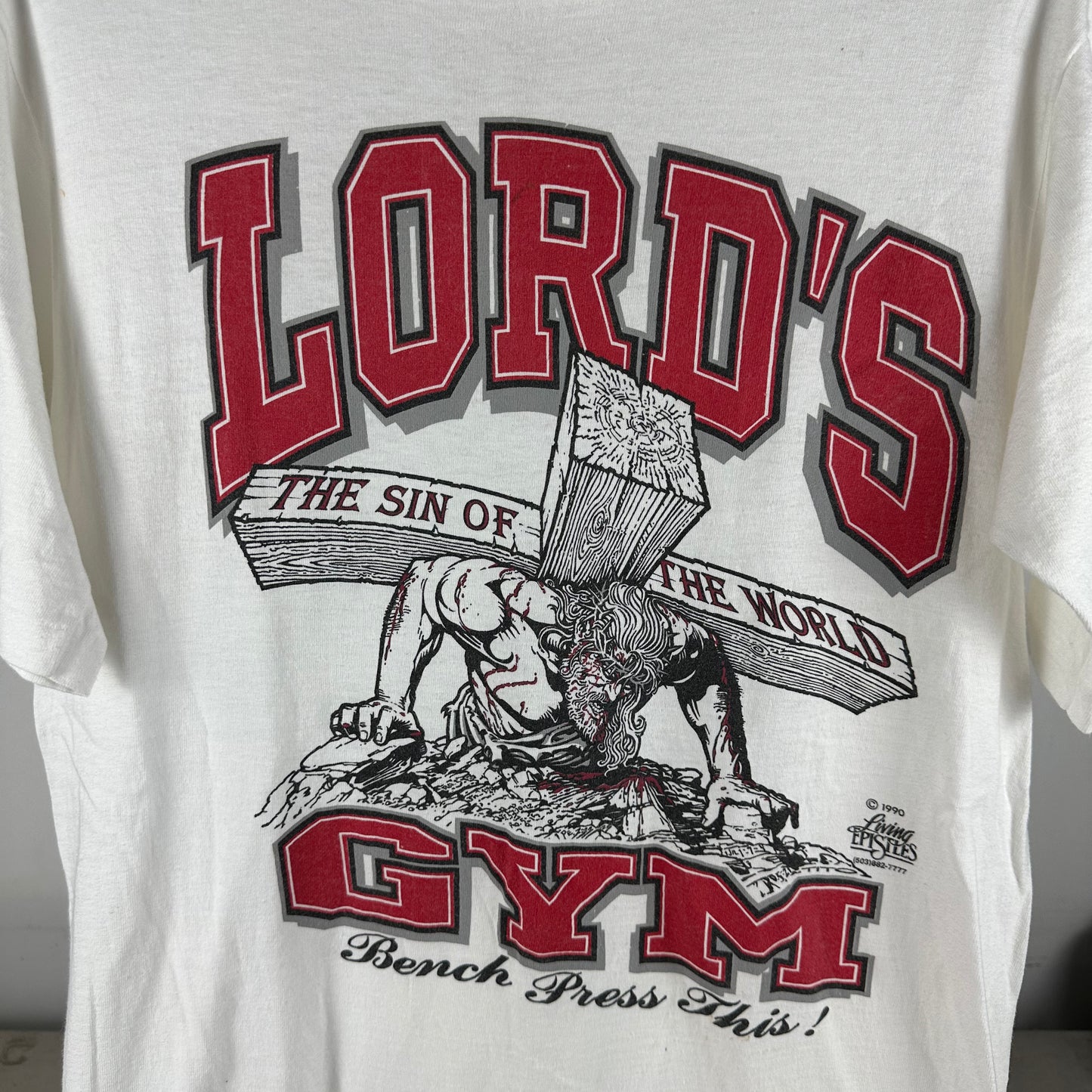 Vintage 1990 Lord's Gym Living Epistles Religious Single Stitch T-Shirt