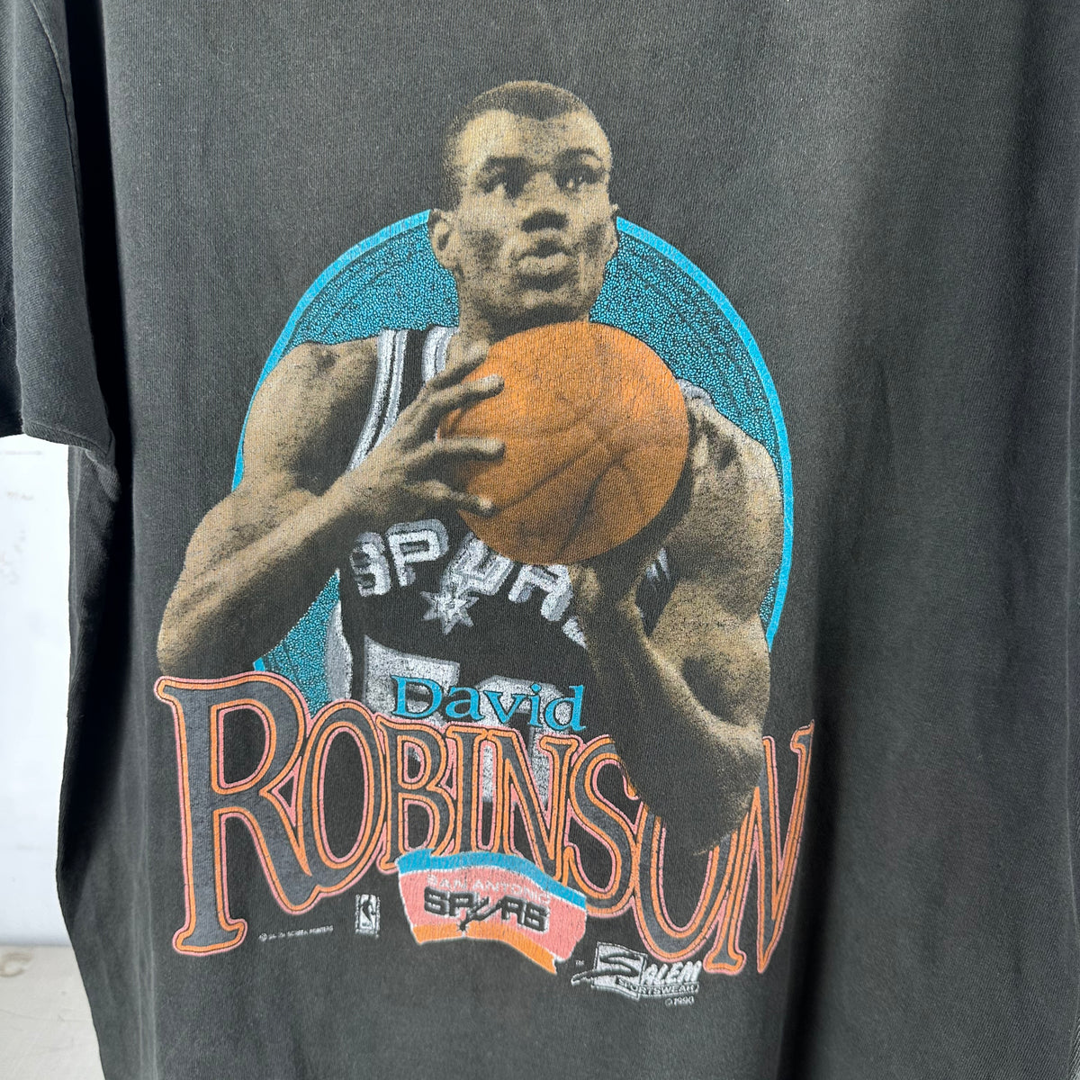 Vintage 1990 David Robinson San Antonio Spurs NBA Salem Sportswear T-shirt