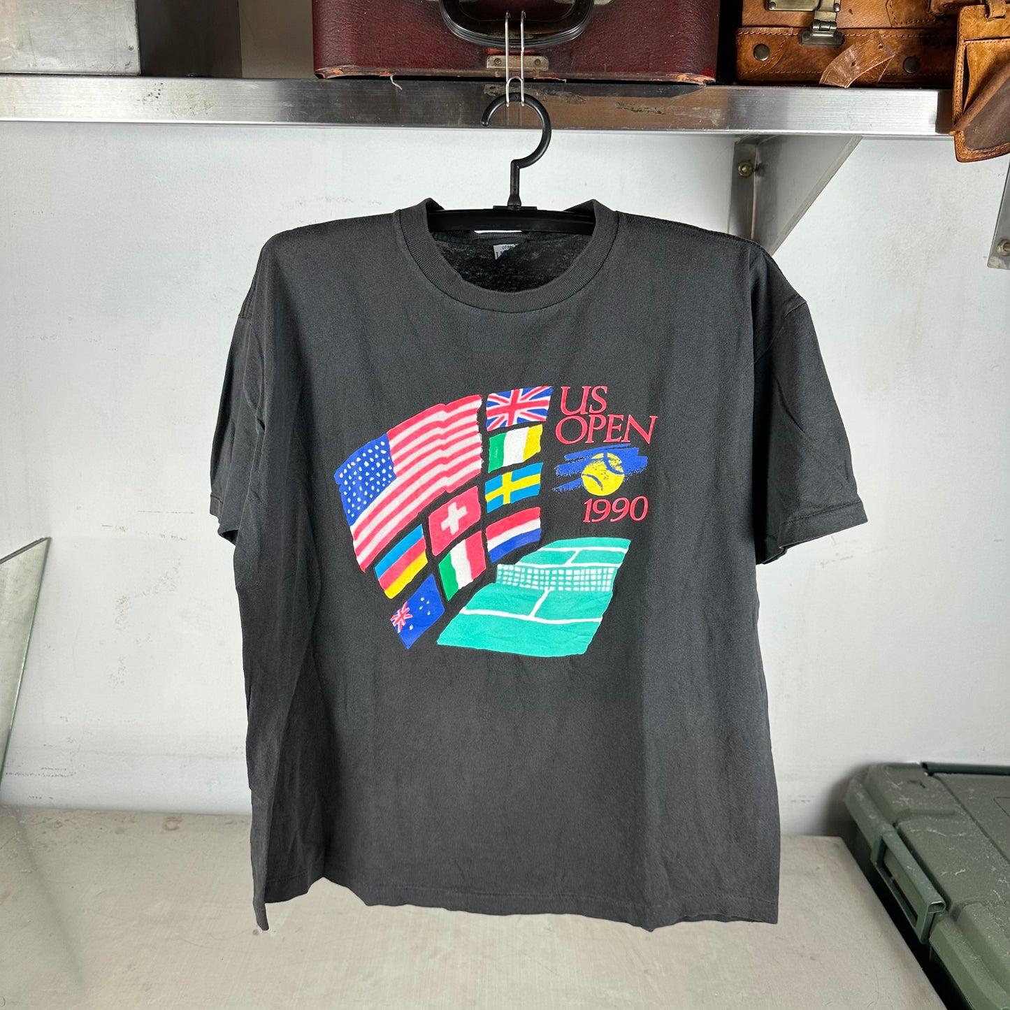 Vintage 1990 US Open Tennis Tournament Single Stitch Faded T-Shirt