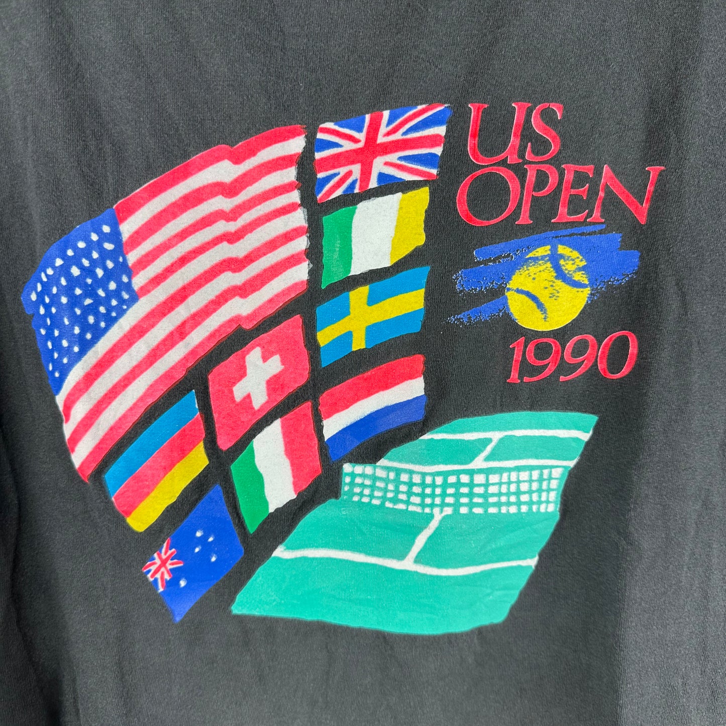Vintage 1990 US Open Tennis Tournament Single Stitch Faded T-Shirt