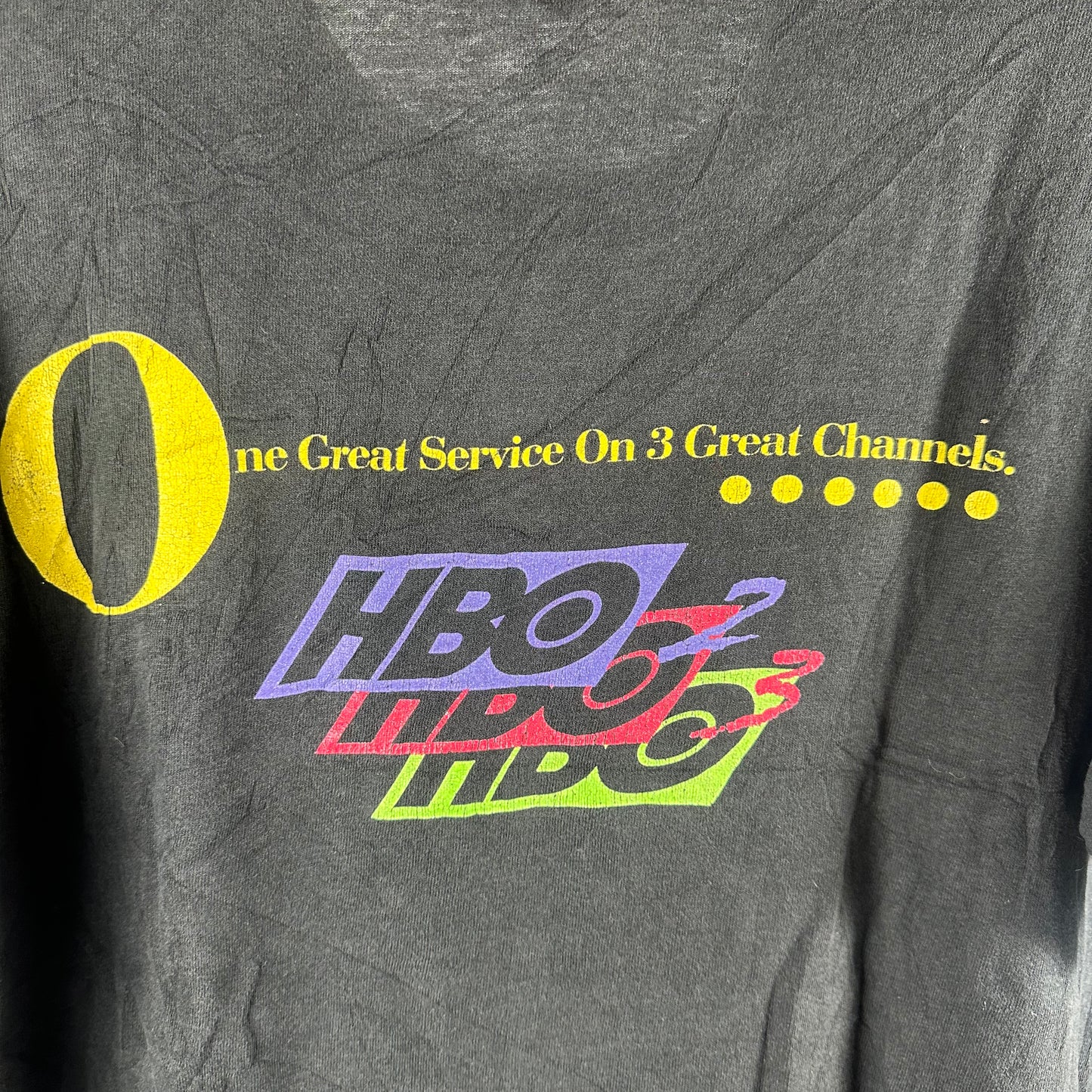 Vintage 90s HBO 3 Great Channels Promo Single Stitch T-Shirt