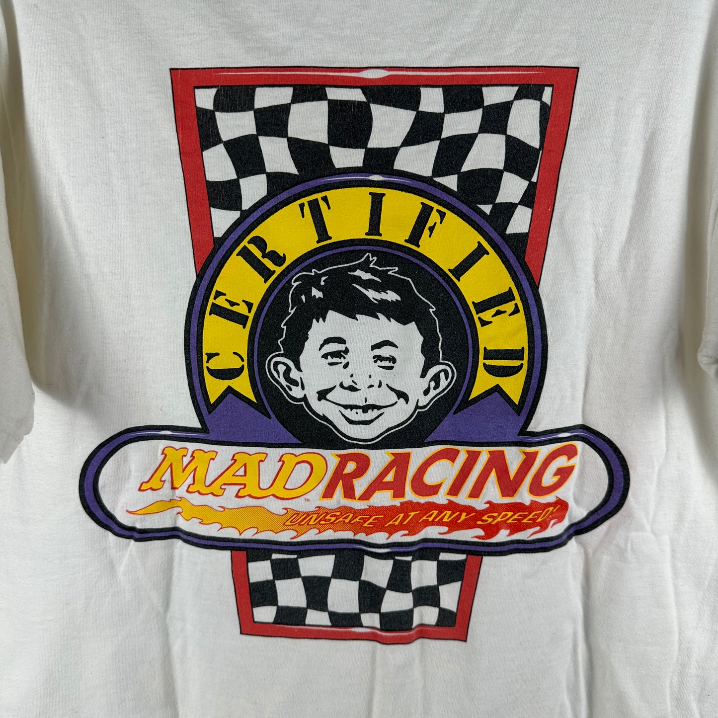 Vintage 1998 Mad Racing Jerry Tolliver Racing Alfred E. Neuman T-Shirt