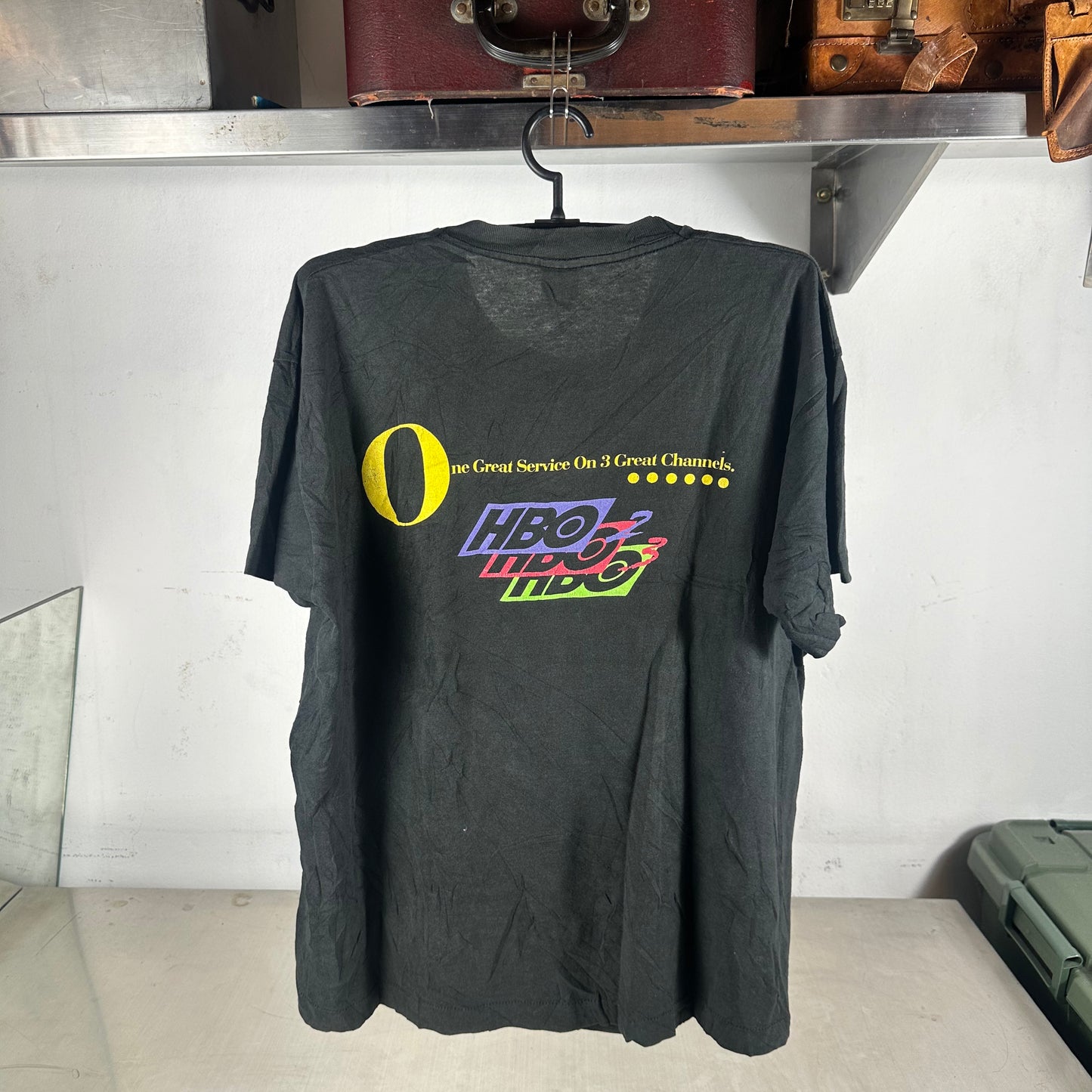 Vintage 90s HBO 3 Great Channels Promo Single Stitch T-Shirt