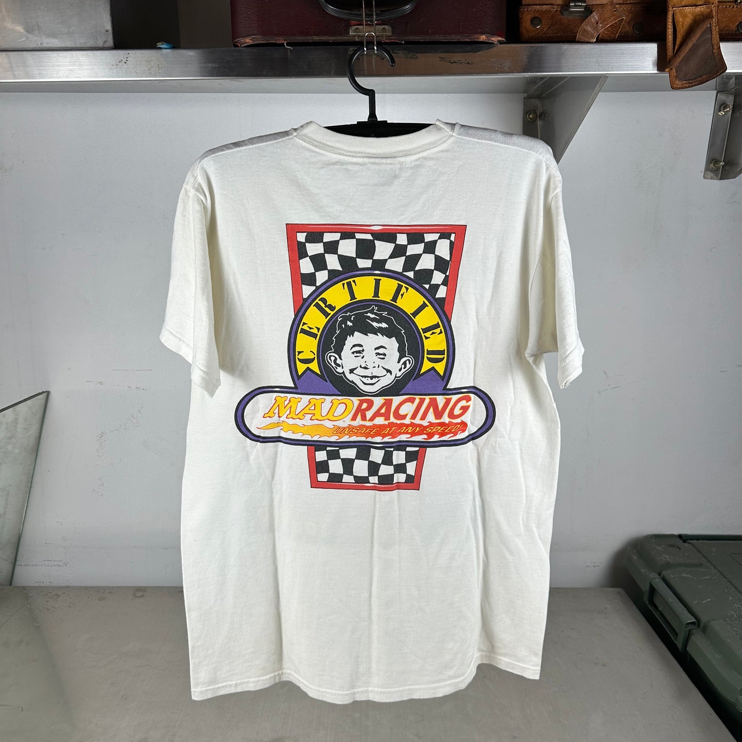 Vintage 1998 Mad Racing Jerry Tolliver Racing Alfred E. Neuman T-Shirt