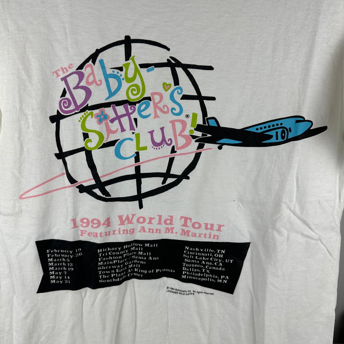 Vintage 1994 The Baby-Sitters Club World Tour T-Shirt