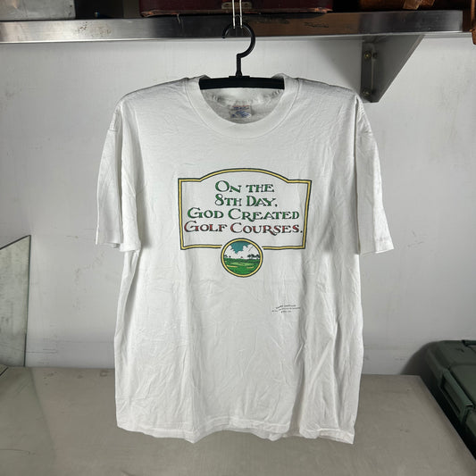 Vintage 90s On the 8th Day God Created Golf Courses Humor T-Shirt