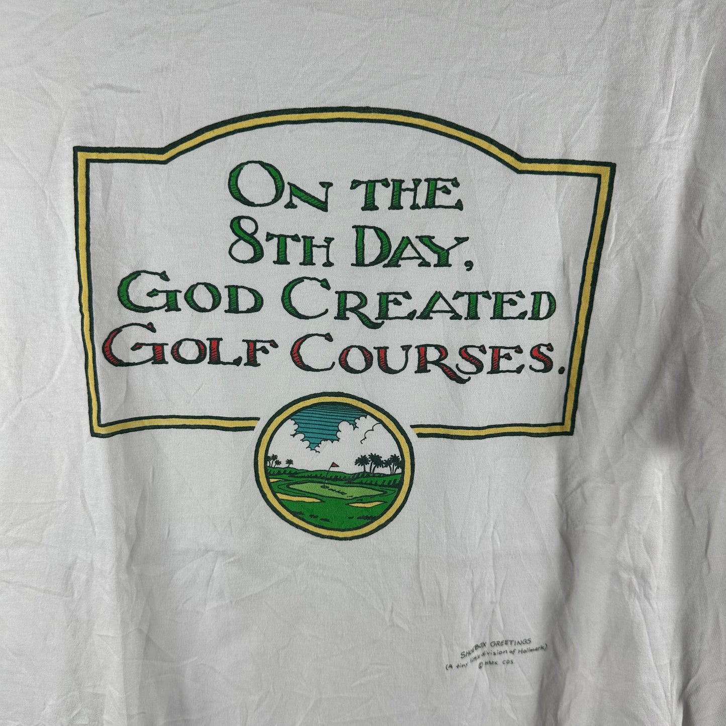 Vintage 90s On the 8th Day God Created Golf Courses Humor T-Shirt