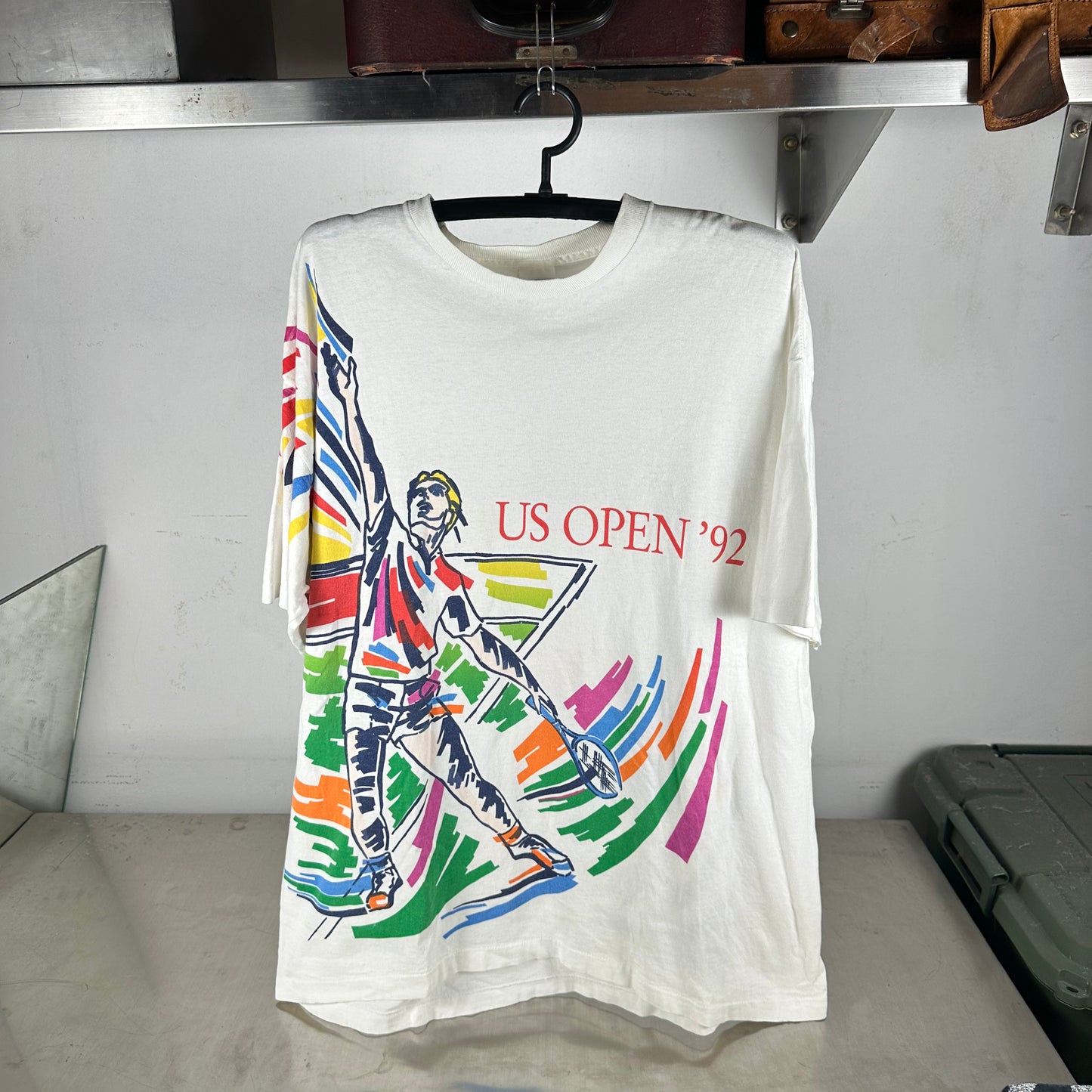 Vintage 1992 US Open Tennis Tournament All Over Print Single Stitch T-Shirt