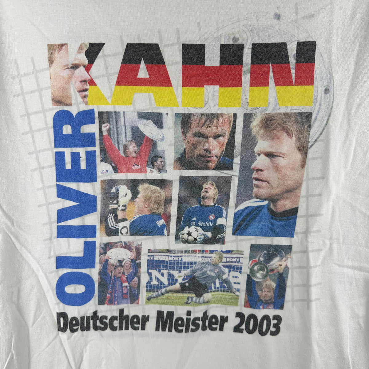 Vintage 2003 Oliver Kahn FC Bayern Munich Deutscher Meister Graphic T-shirt