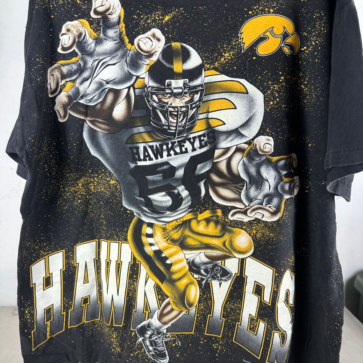 Vintage 90s Iowa Hawkeyes Football NCAA AOP Graphic T-Shirt