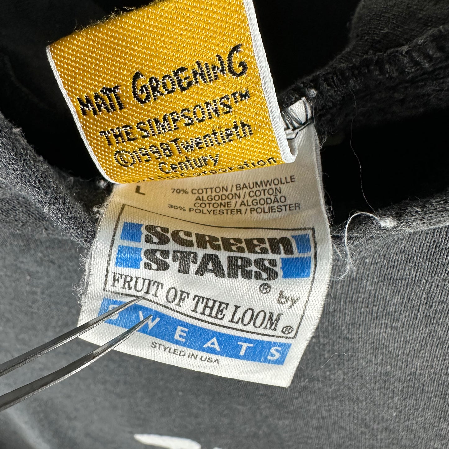 Vintage 1998 The Simpsons TV Show Promo Hoodie
