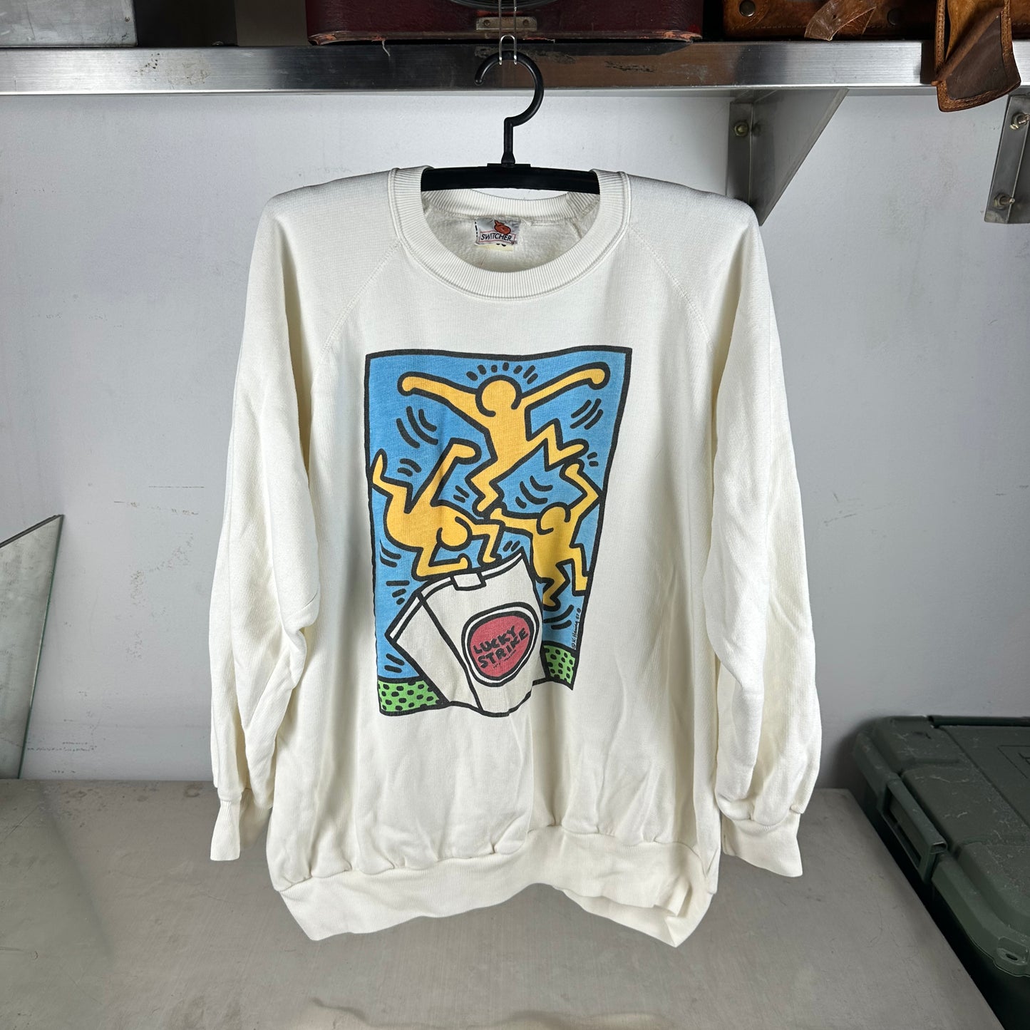 Vintage 1987 Keith Haring Lucky Strike Pop Art Sweatshirt