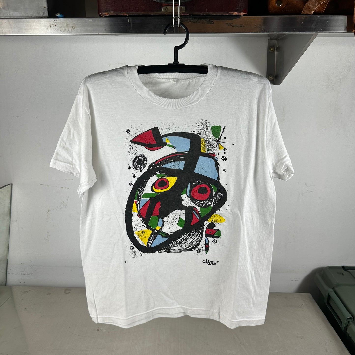 Vintage 90s Joan Miro Abstract Art Painting T-Shirt