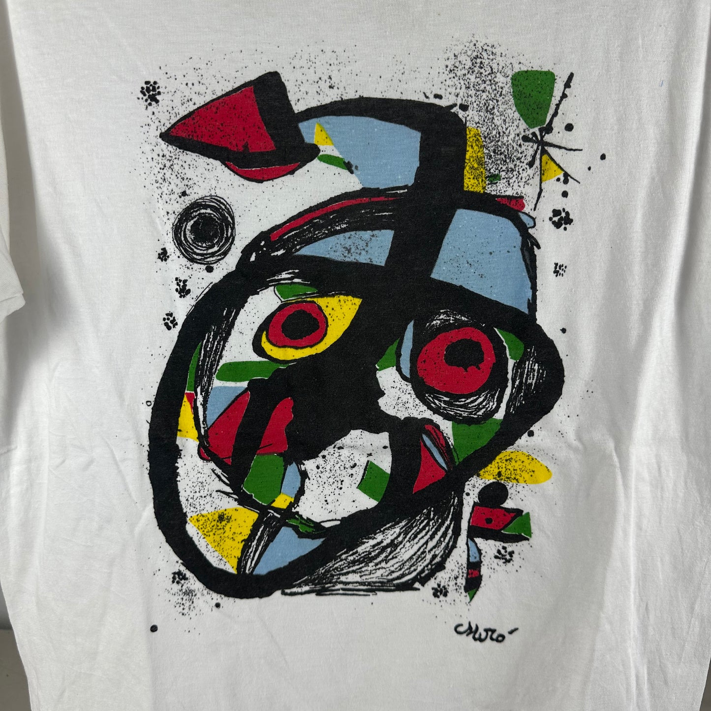 Vintage 90s Joan Miro Abstract Art Painting T-Shirt