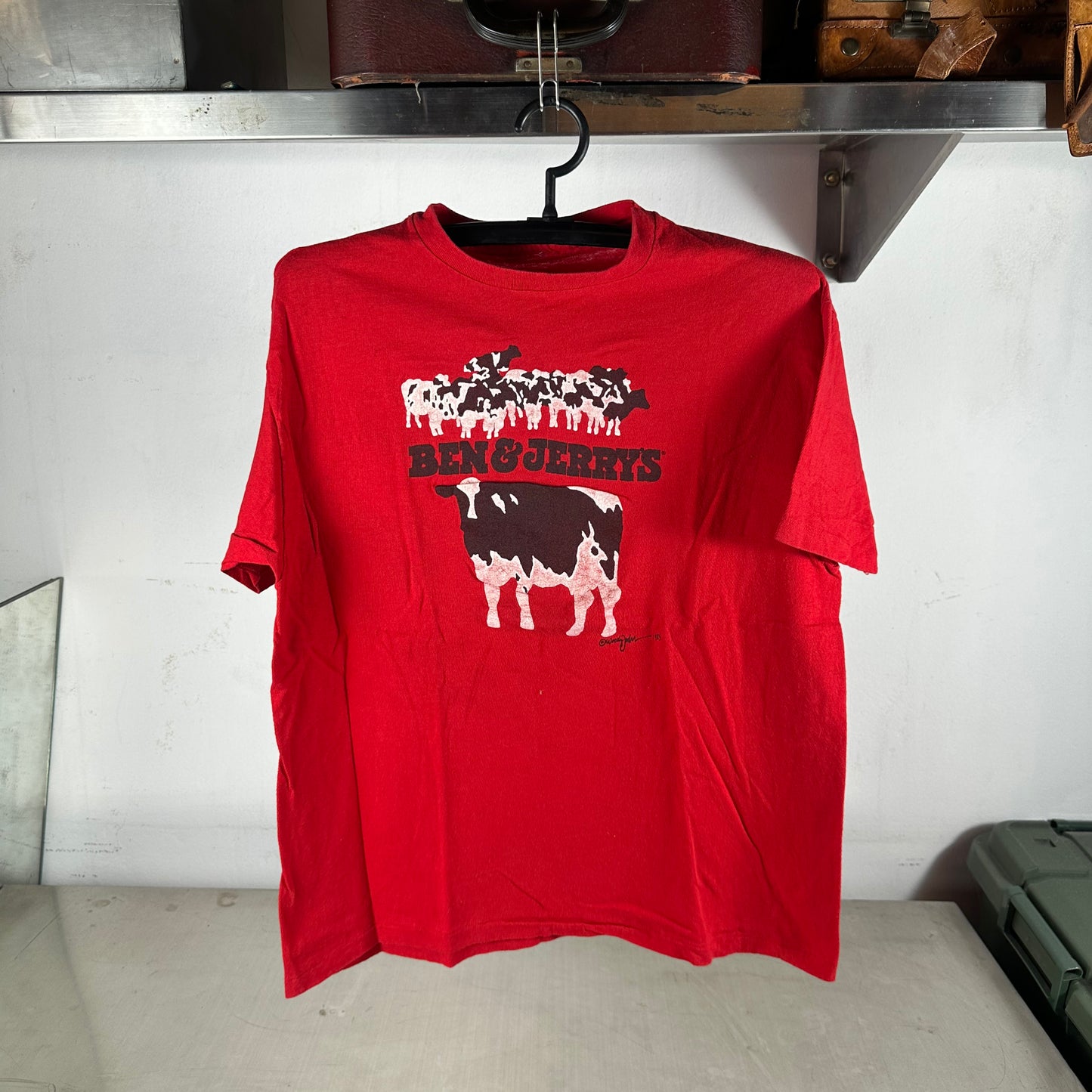 Vintage 1985 Ben &Jerry's Ice Cream Cow Artwork Promo Single Stitch T-Shirt