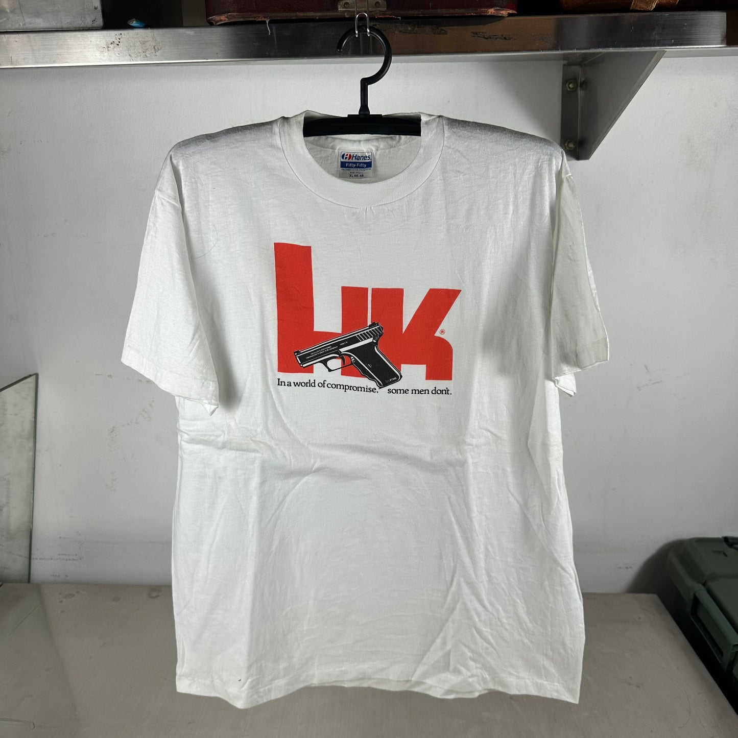 Vintage 80s Heckler & Koch P7M8 Pistol Gun Graphic Single Stitch T-Shirt