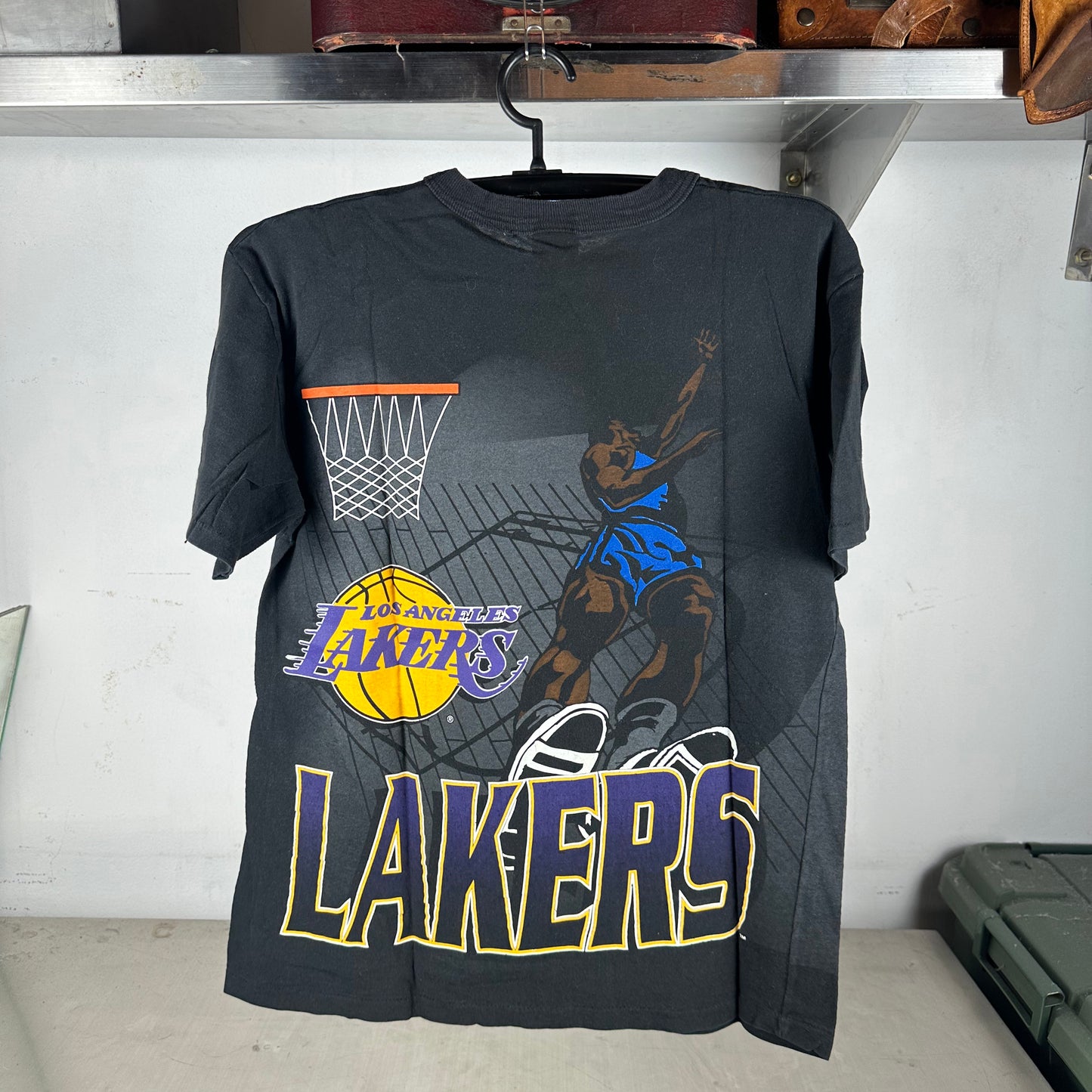 Vintage 1992 Los Angeles Lakers NBA Double Sided AOP Single Stitch T-Shirt