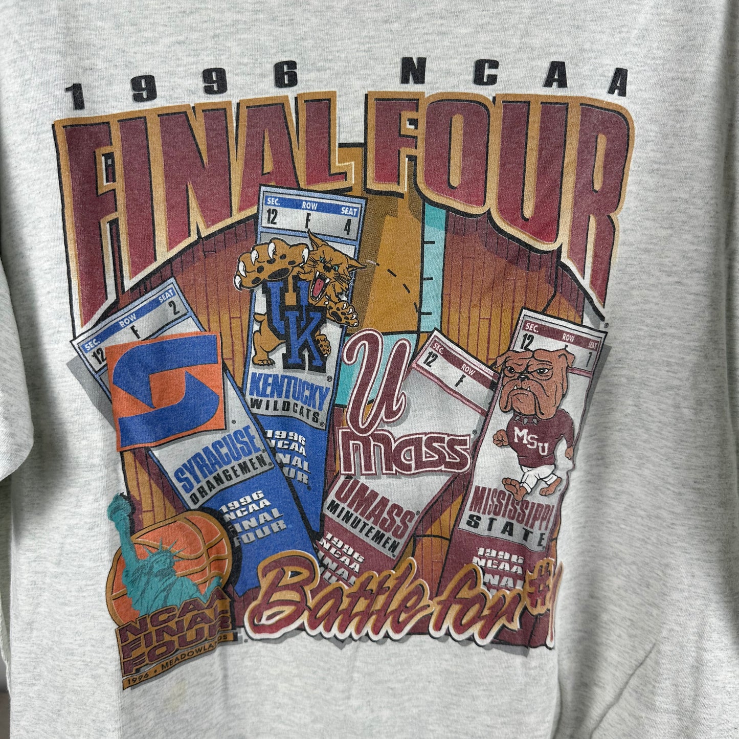 Vintage 1996 NCAA Basketball Final Four Single Stitch T-Shirt