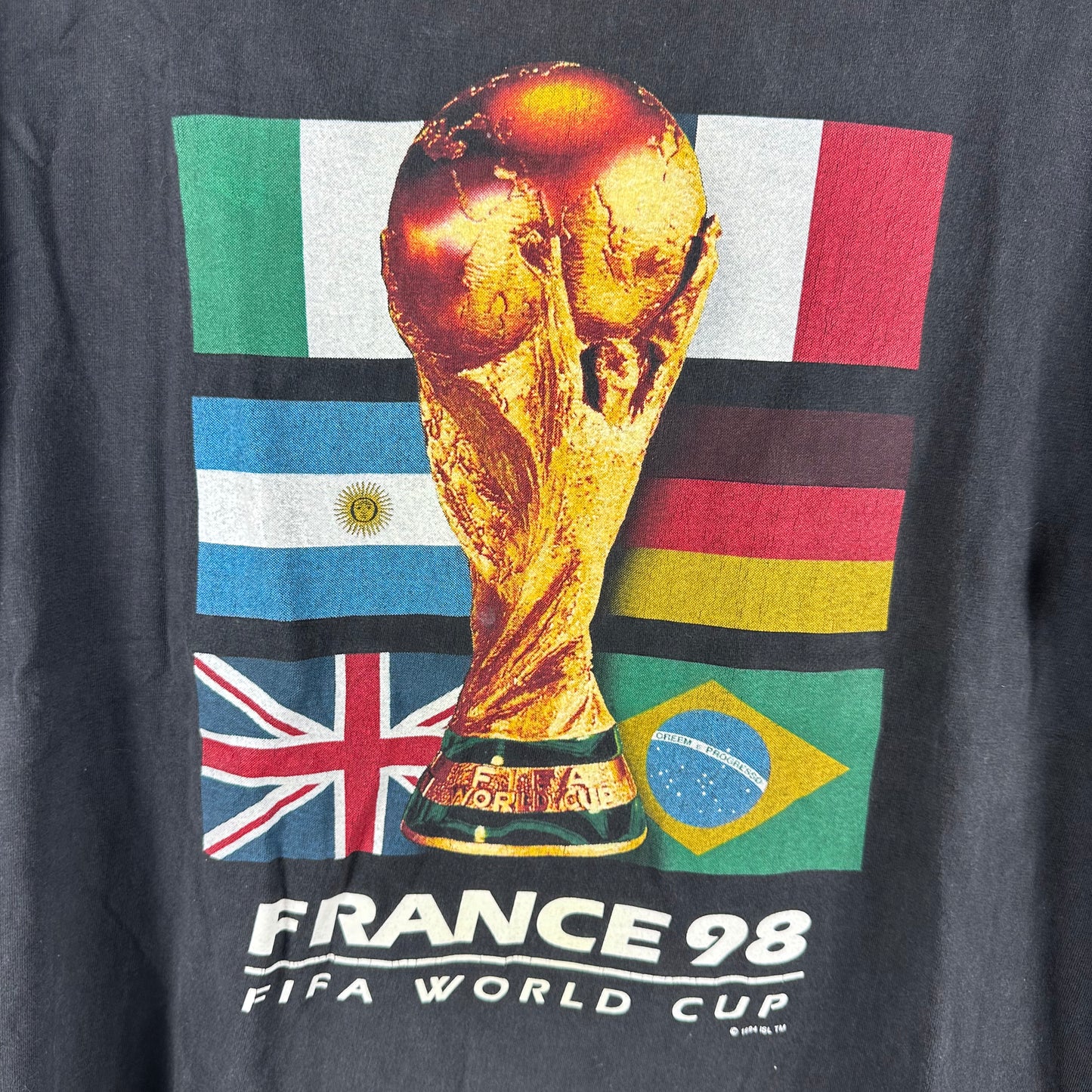 Vintage 1998 France FIFA World Cup Soccer Graphic Single Stitch T-Shirt