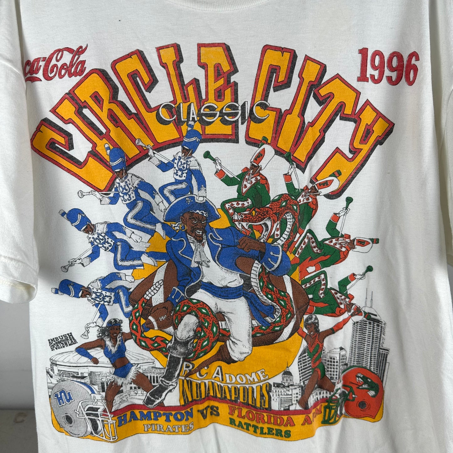 Vintage 1996 Circle City Classic Hampton Pirates VS Florida Rattlers T-Shirt