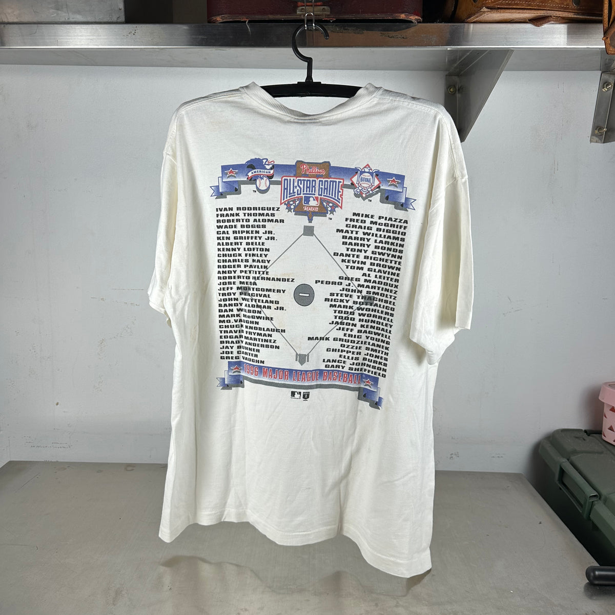 Vintage 1996 MLB Baseball Phillies All-Star Game Caricature Graphic T-Shirt