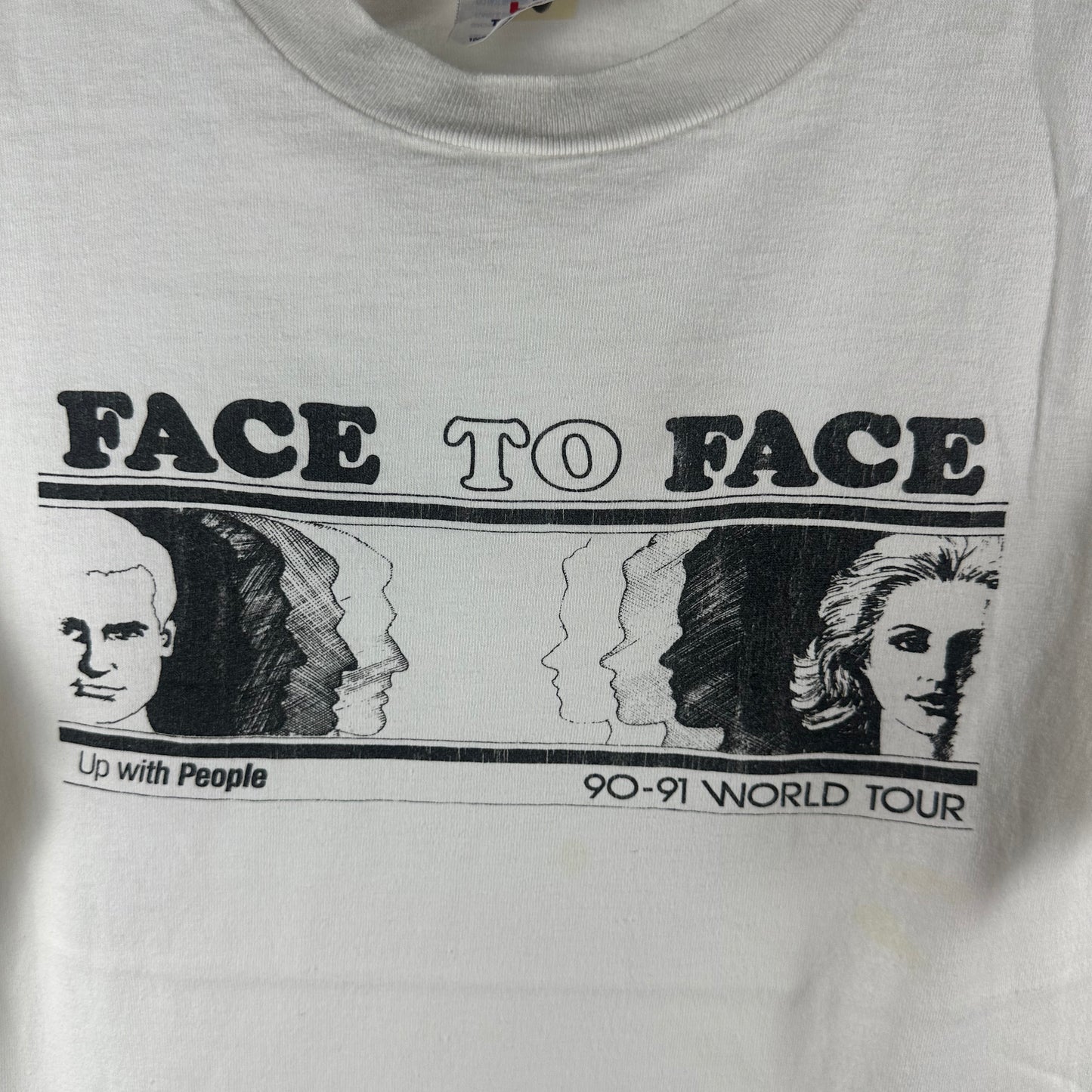 Vintage 1990-91 Face to Face Up with People Tour Concert Punk Rock Band T-Shirt