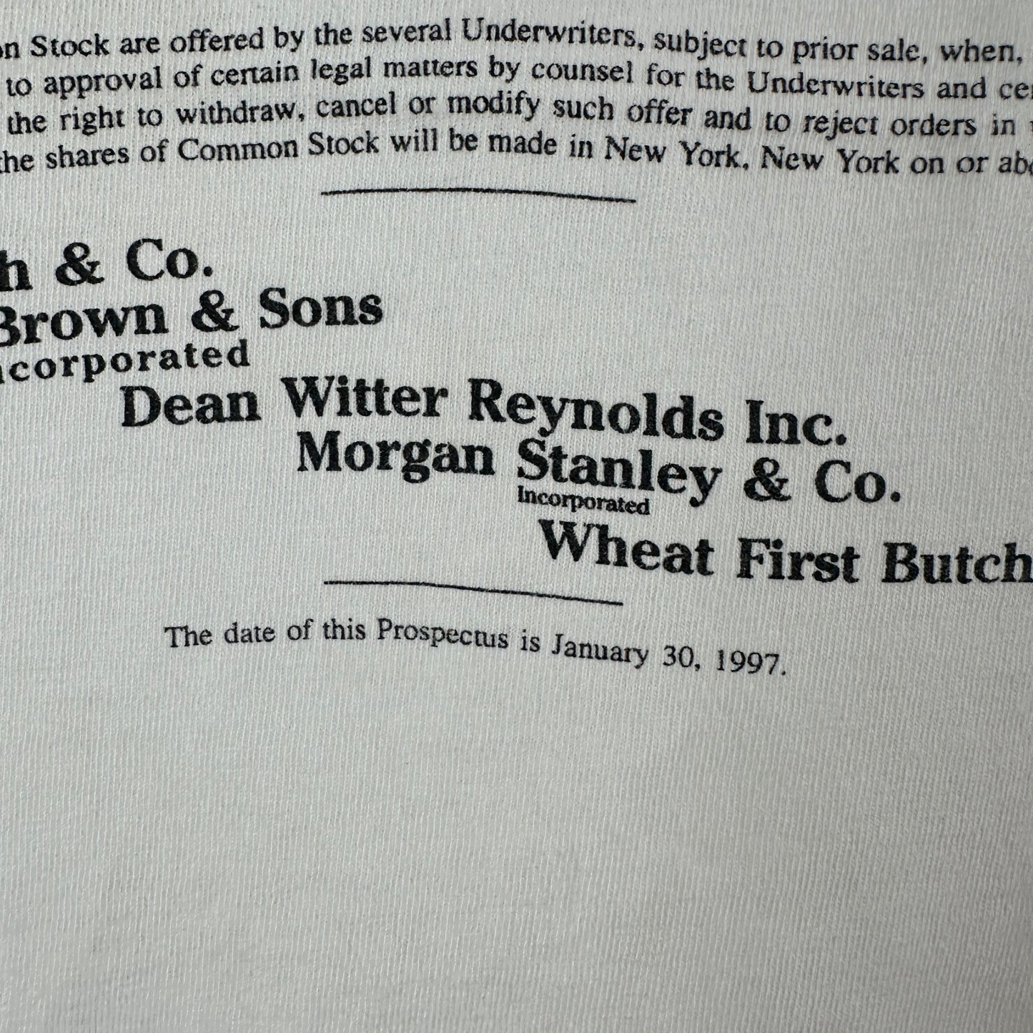 Vintage 1997 Common Stock Trigon Healthcare Inc Agreement Single Stitch T-Shirt