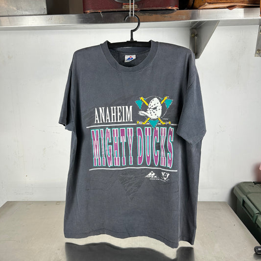 Vintage 1993 Anaheim Ducks Hockey NHL Graphic Single Stitch T-Shirt