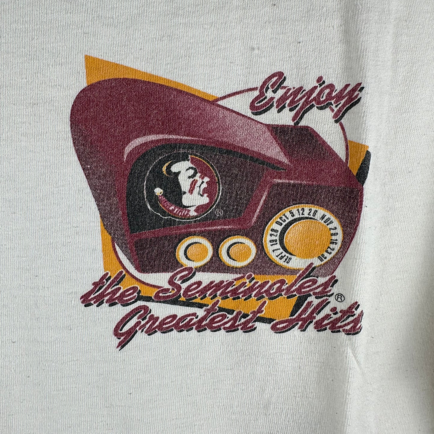 Vintage 1996 FSU Seminoles Football Greatest Hits NCAA Single Stitch T-Shirt