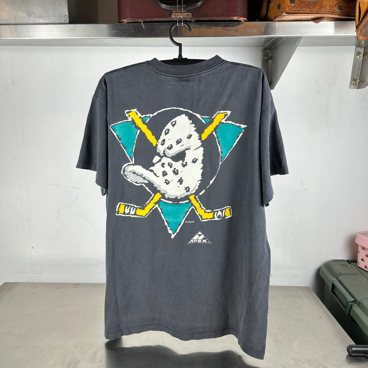 Vintage 1993 Anaheim Ducks Hockey NHL Graphic Single Stitch T-Shirt