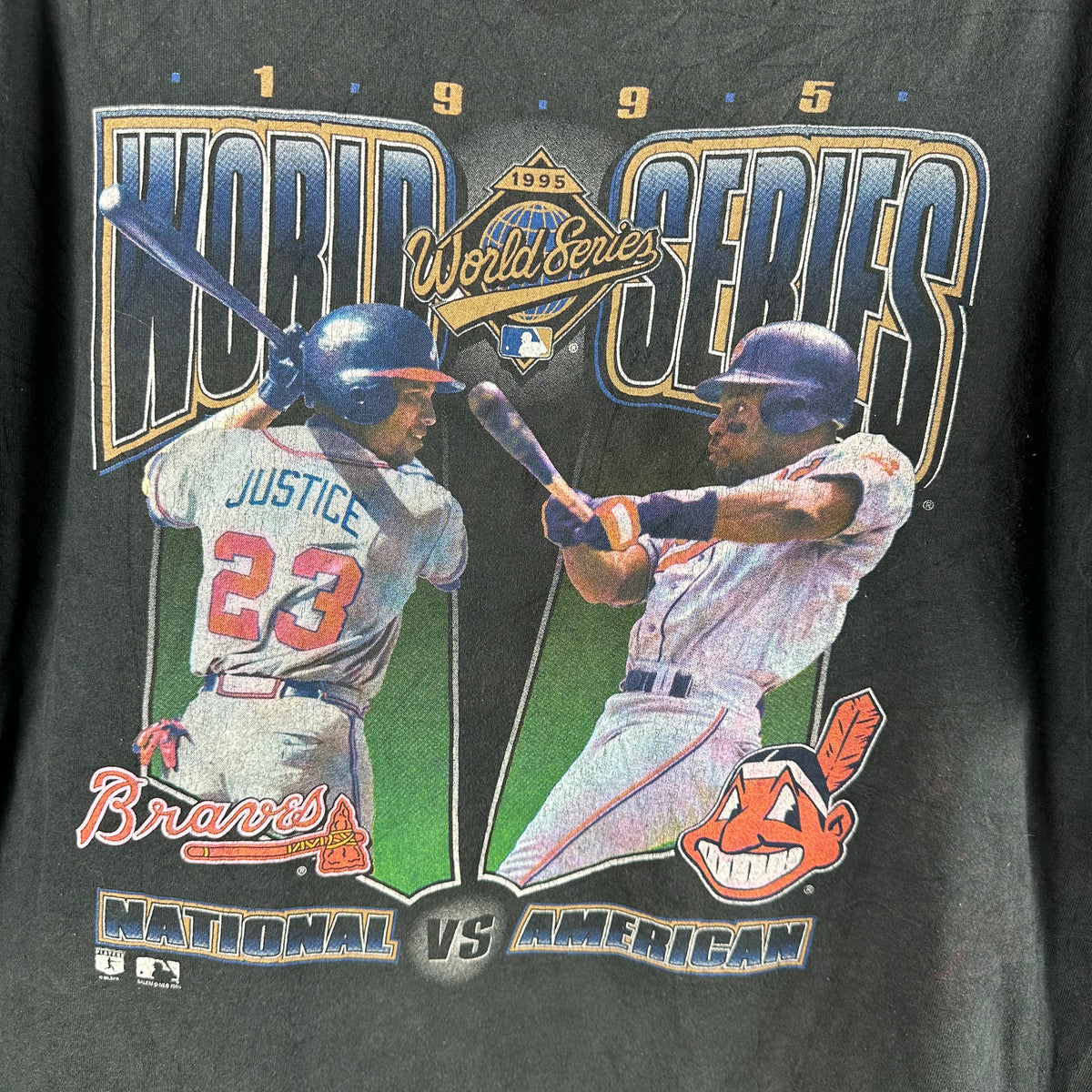 Vintage 1995 MLB World Series Atlanta Braves VS Cleveland Indians T-Shirt