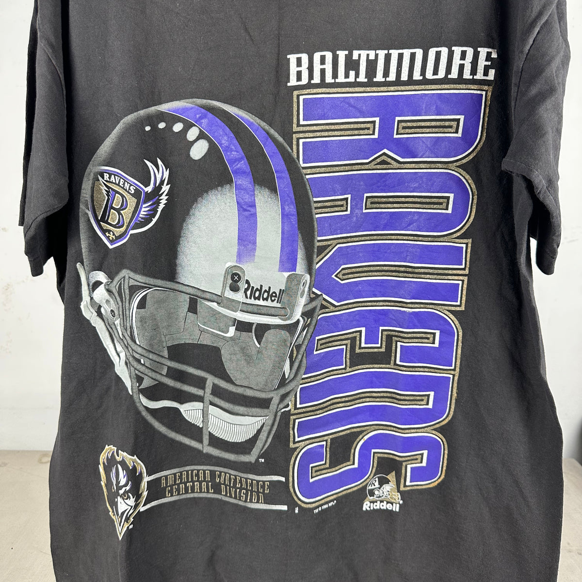 Vintage 1996 Baltimore Ravens Football NFL Graphic Single Stitch T-Shirt