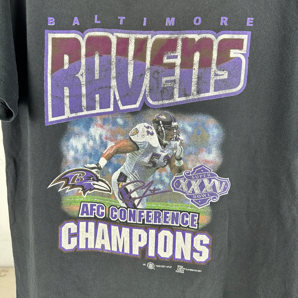 Vintage 2001 Ray Lewis Baltimore Ravens AFC Champions T-Shirt