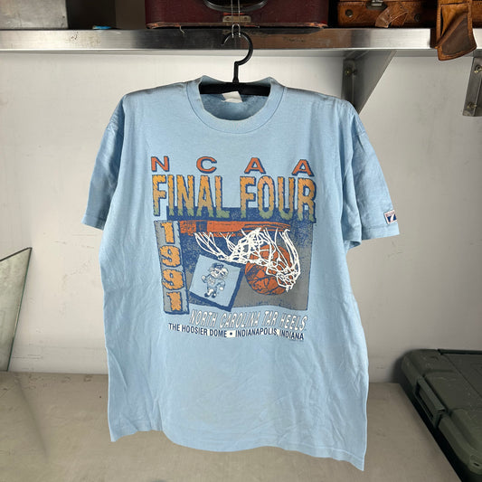 Vintage 1991 UNC Tar Heels NCAA Basketball Final Four Single Stitch T-Shirt