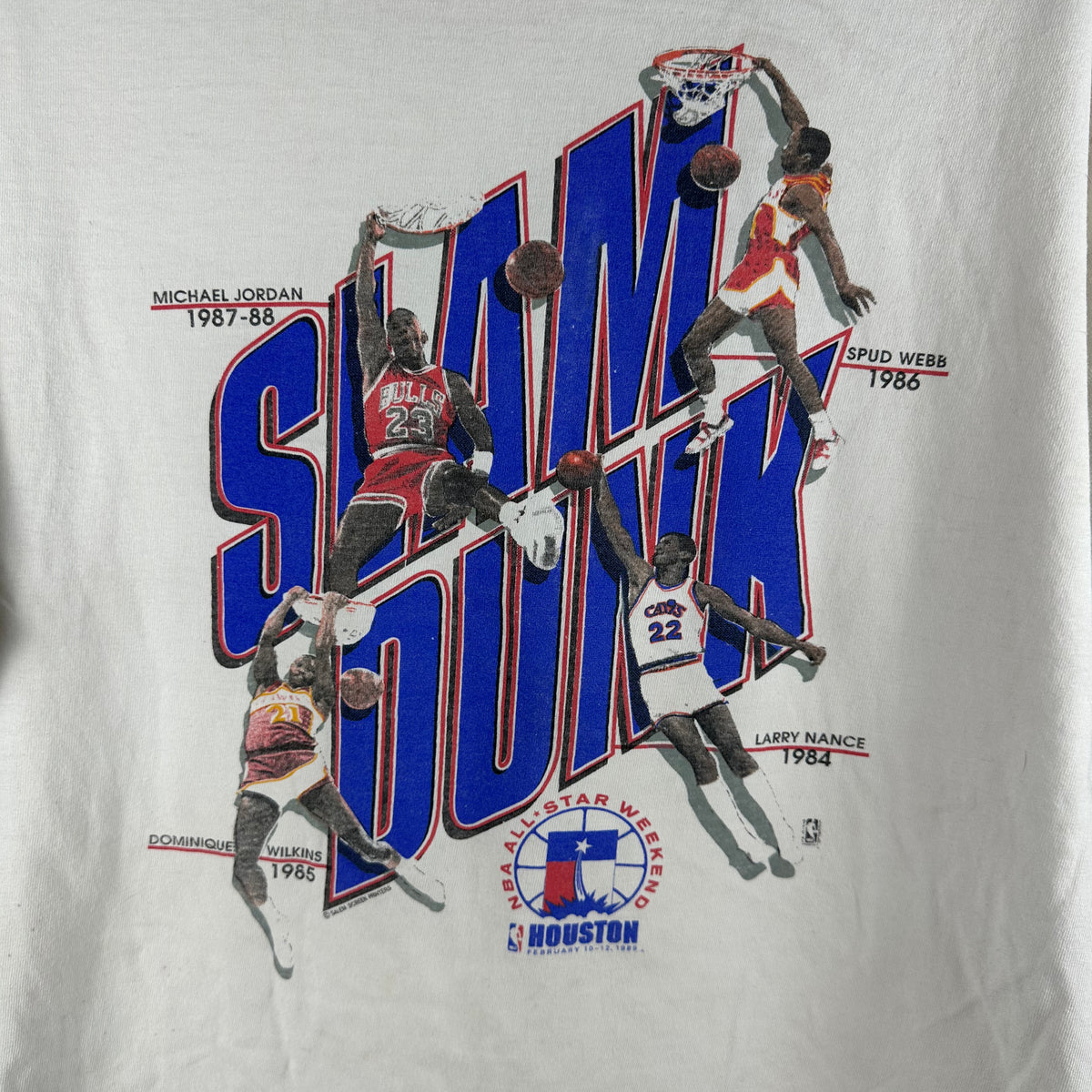 Vintage 1989 NBA All-Star Game Slam Dunk Contest Salem Sportswear T-Shirt