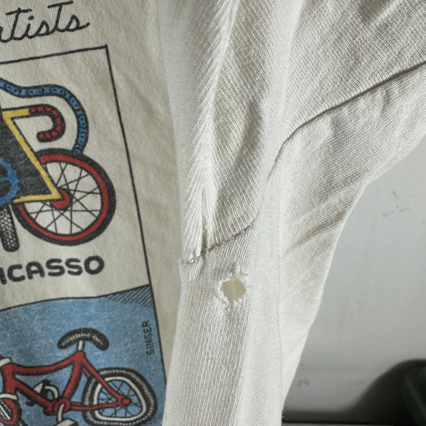 Vintage 90s Bicycle of Famous Artists Seurat Picasso Duchamp Dali Graphic T-Shirt