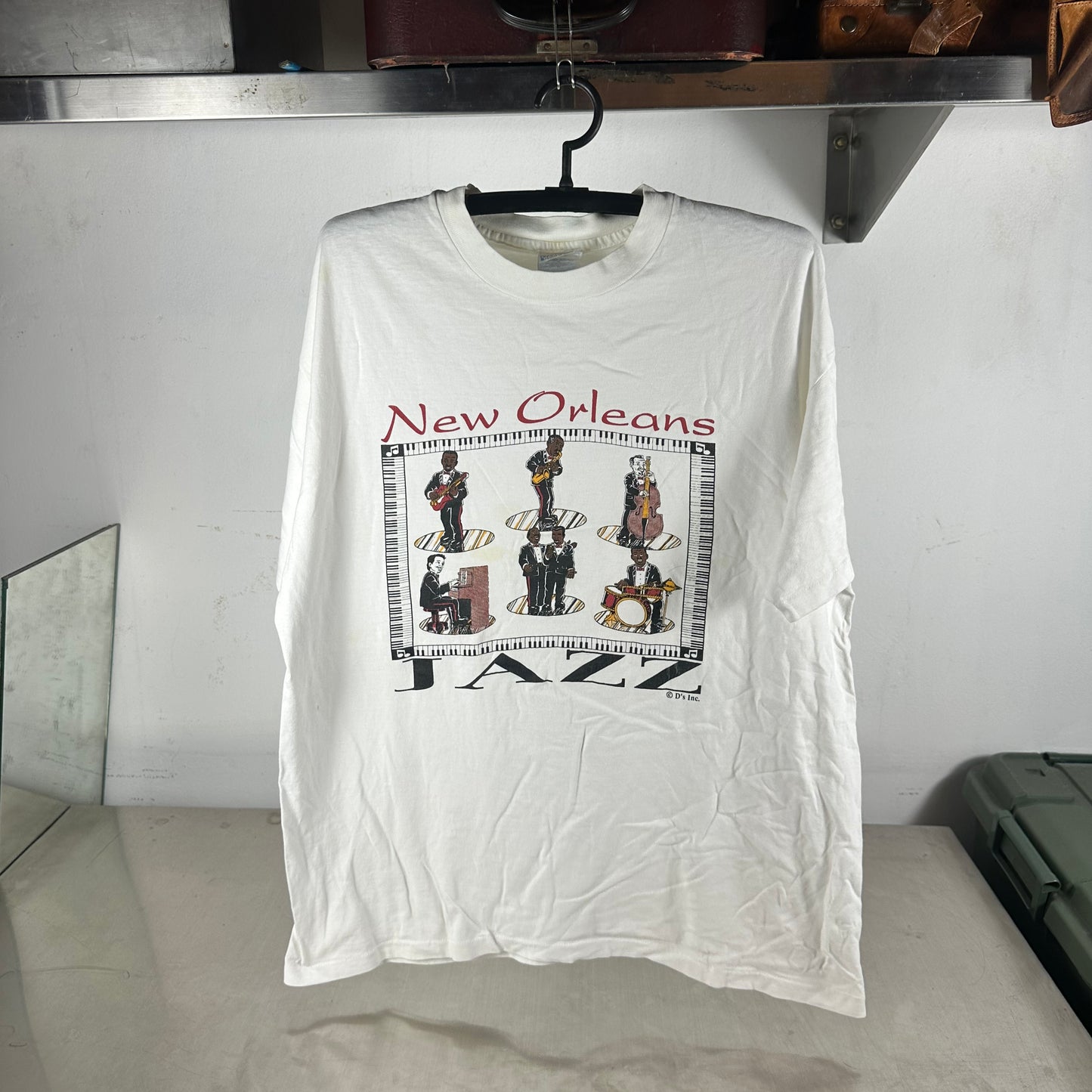 Vintage 90s New Orleans Jazz Music Graphic Single Stitch T-Shirt