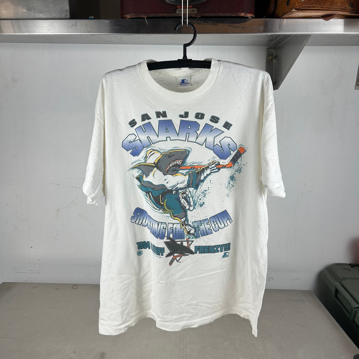 Vintage 1994 San Jose Sharks NHL Playoffs Starter Single Stitch T-Shirt