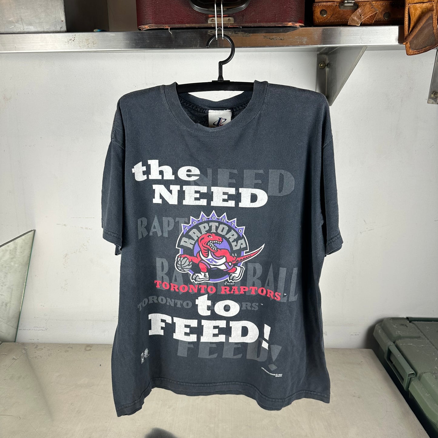 Vintage 1994 Toronto Raptors The Need to Feed! NBA Graphic T-Shirt