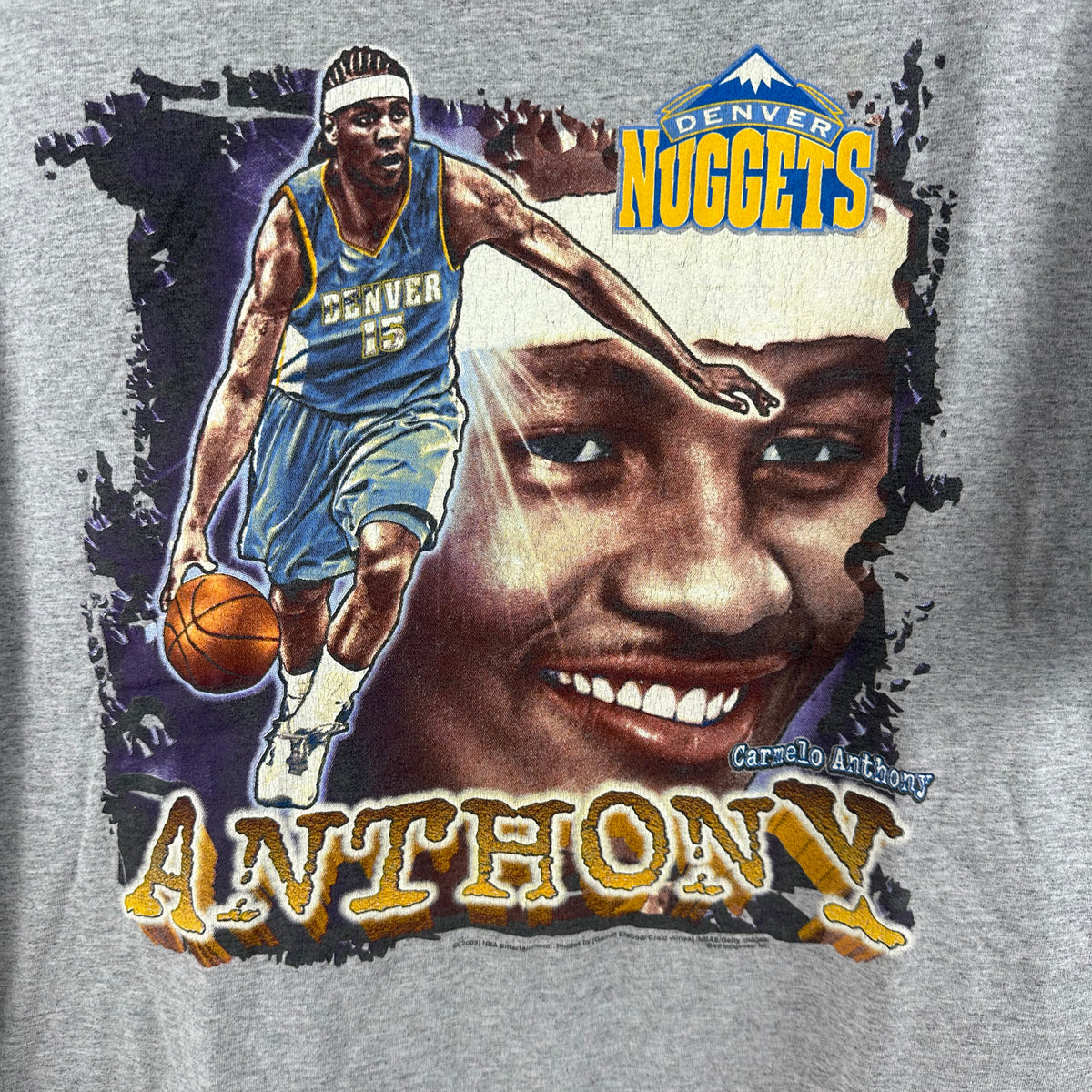 Vintage 2003 Carmelo Anthony Denver Nuggets NBA Graphic T-Shirt